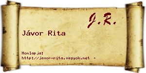Jávor Rita névjegykártya