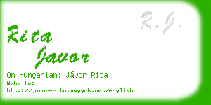 rita javor business card