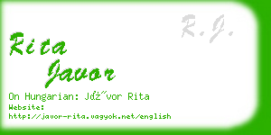 rita javor business card